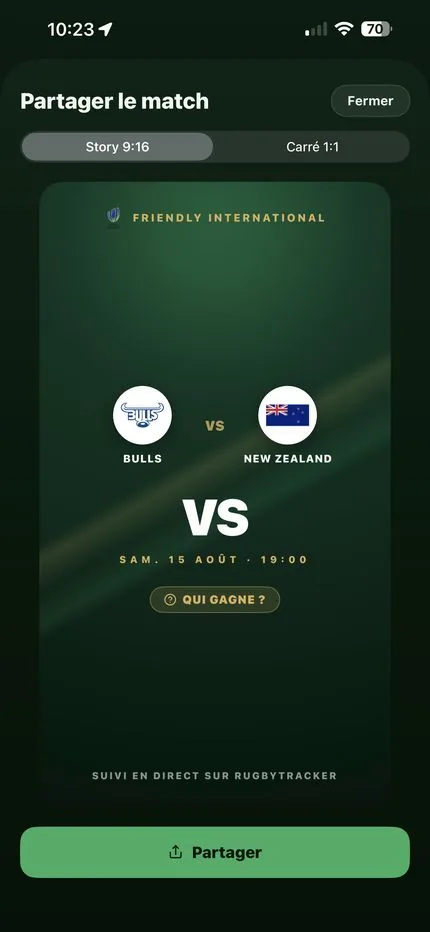 RugbyTracker — A shareable match card ready to post